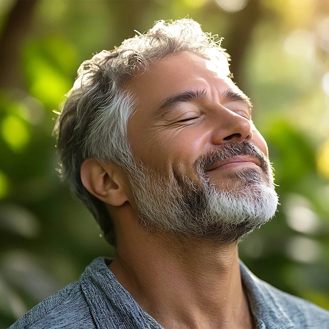 Relaxed man with eyes closed representing comfort with sedation dentistry care